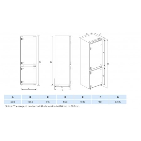 Frigider încorporabil de 70 cm FBFN 4101 A-3